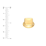 14K Gold Puffy Square Ring