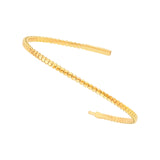 14K Gold Oval Bead Flexible Bangle