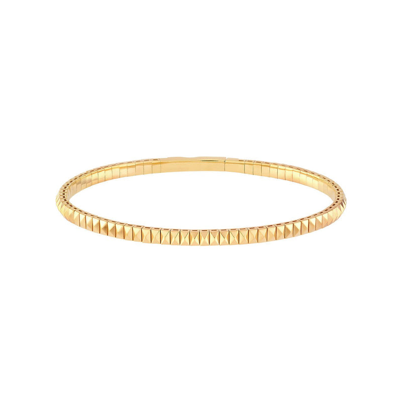 14K Gold Rectangle Studded Flexible Bangle