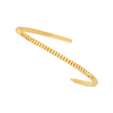 14K Gold Rectangle Studded Flexible Bangle