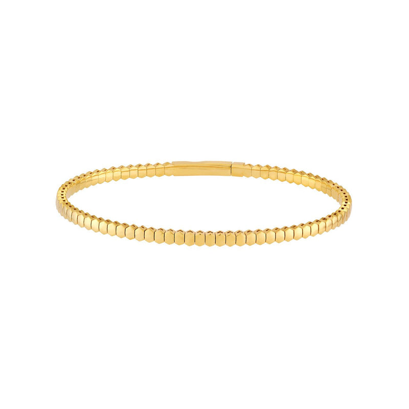 14K Gold Hexagonal Flexible Bangle