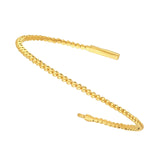 14K Gold Round Bead Flexible Bangle