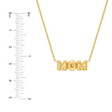14K Gold Puffy Mom Pendant Necklace