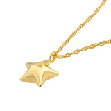 14K Gold Puff Star Pendant Necklace