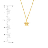 14K Gold Puff Star Pendant Necklace
