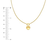14K Gold Dangle Puff Heart Necklace