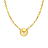 14K Gold Diamond Bead Pendant Necklace