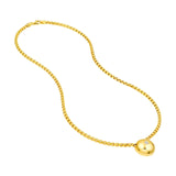 14K Gold Diamond Bead Pendant Necklace