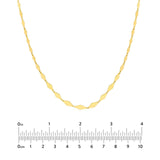 14K Gold Graduated Flat Diamond Shape Link Necklace
