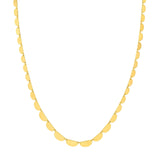 14K Gold Graduated Half Round Link Necklace