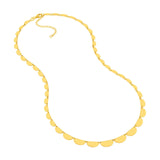 14K Gold Graduated Half Round Link Necklace