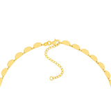 14K Gold Graduated Half Round Link Necklace