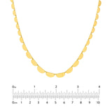 14K Gold Graduated Half Round Link Necklace