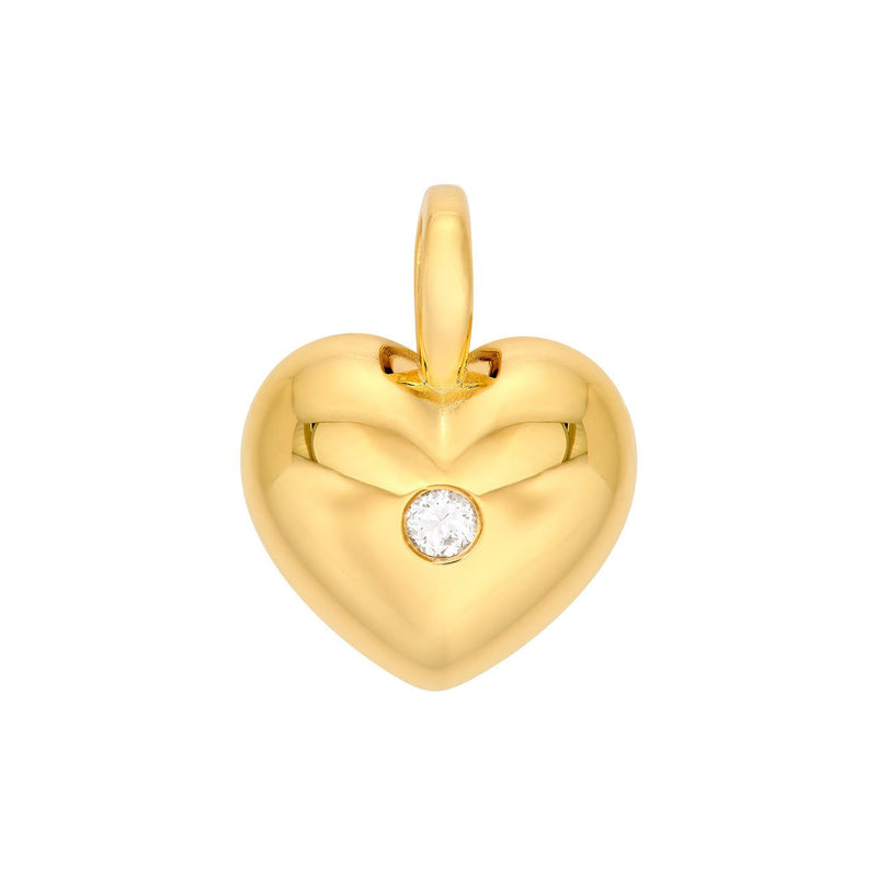 14K Gold Diamond Heart Pendant