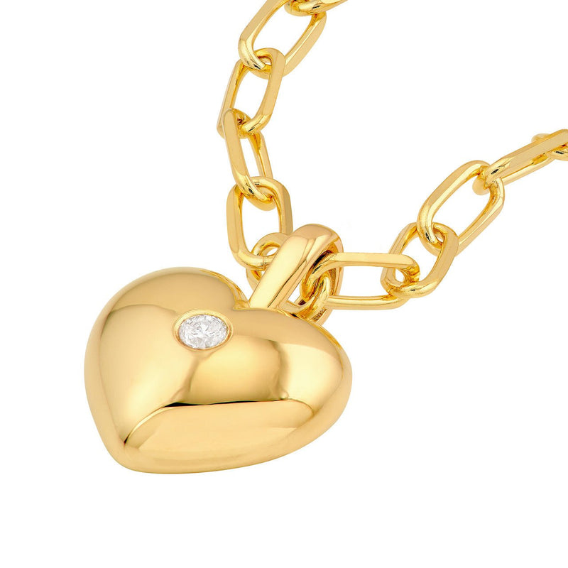 14K Gold Diamond Heart Pendant