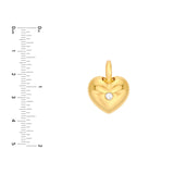 14K Gold Diamond Heart Pendant