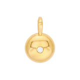 14K Gold Diamond Disc Pendant