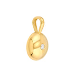 14K Gold Diamond Disc Pendant