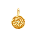 14K Gold Diamond Disc Pendant