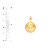 14K Gold Diamond Disc Pendant