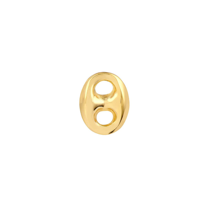 14K Gold Puffy Mariner Stud Earrings