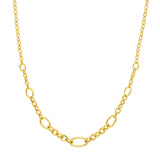 14K Gold Graduated Oval Chain Necklace
