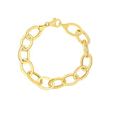 14K Gold Hollow Oval Link Bracelet