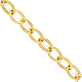 14K Gold Hollow Oval Link Bracelet