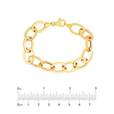 14K Gold Hollow Oval Link Bracelet