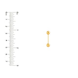 14K Gold Bead Dangle Earrings