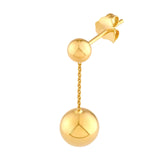 14K Gold Large Bead Dangle Earrings