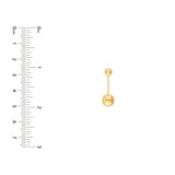 14K Gold Large Bead Dangle Earrings