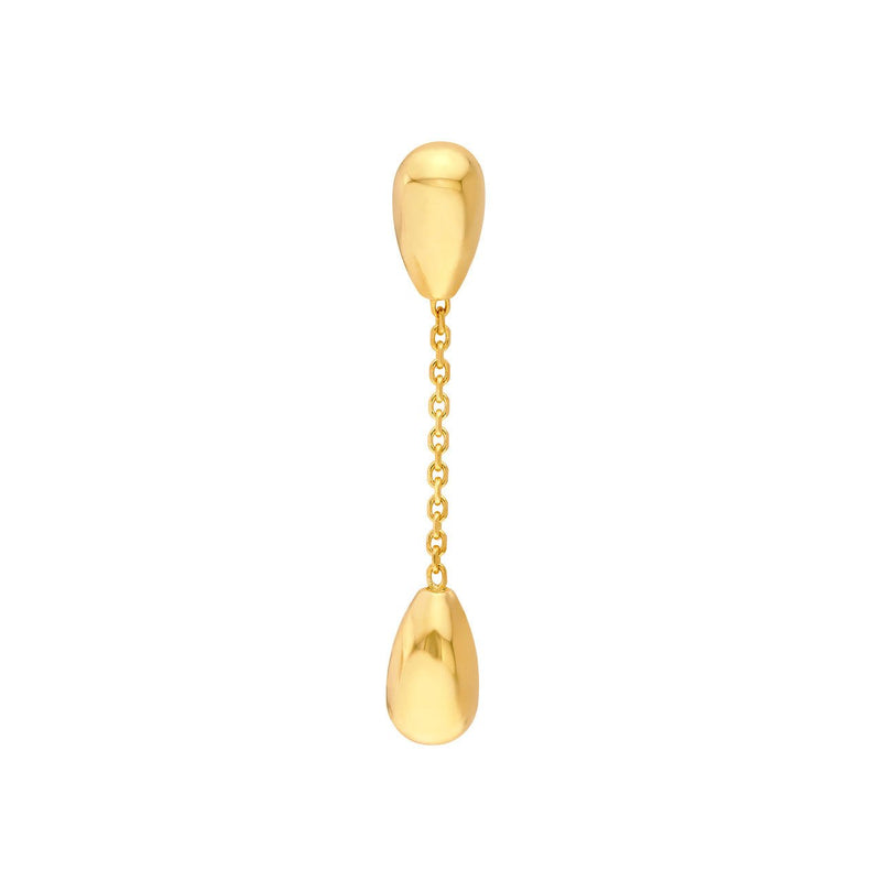 14K Gold Tear Drop Chain Dangle Earrings