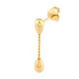 14K Gold Tear Drop Chain Dangle Earrings