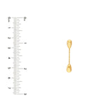 14K Gold Tear Drop Chain Dangle Earrings