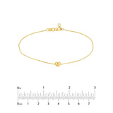 14K Gold Puffy Heart Chain Bracelet