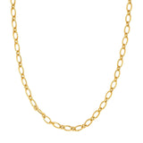 14K Gold Alternating Large and Small 1+1 Oval Necklace