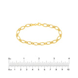 14K Gold Alternating Large and Small 1+1 Oval Bracelet