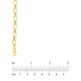 14K Gold Alternating Large and Small 1+1 Oval Necklace