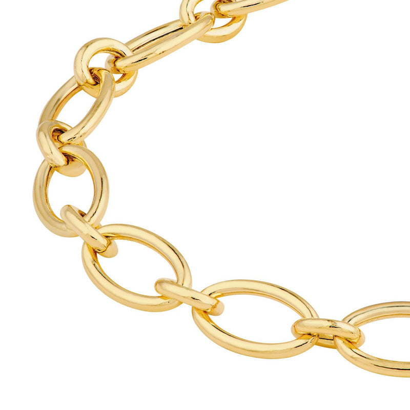 14K Gold Alternating Large and Small 1+1 Oval Bracelet