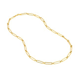 14K Gold Hollow Fancy Link Chain Necklace