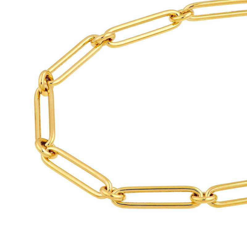 14K Gold Hollow Fancy Link Chain Bracelet
