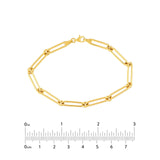 14K Gold Hollow Fancy Link Chain Bracelet
