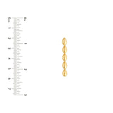 14K Gold Tear Drop Link Dangle Earrings