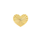 14K Gold Small Fluted Heart Stud Earrings