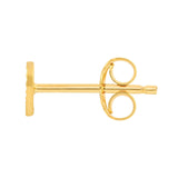 14K Gold Small Fluted Heart Stud Earrings