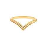 14K Gold Chevron Diamond Band