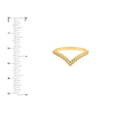 14K Gold Chevron Diamond Band