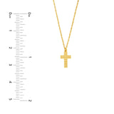 14K Gold Beady Cross Pendant Necklace