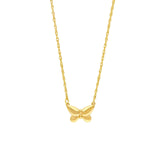 14K Gold Puffy Butterfly Pendant Necklace